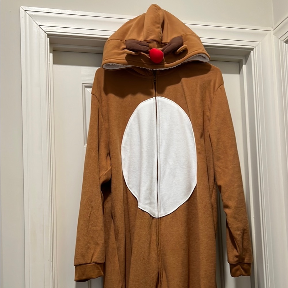 Carter's Brown and White Reindeer Onesie Intimates - Family Set